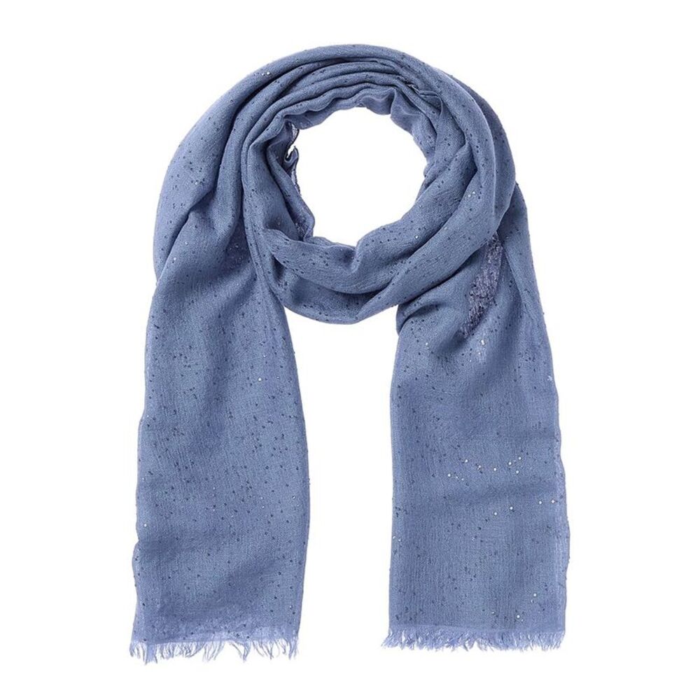 Brunello Cucinelli Cashmere & Silk-Blend Scarf, Blue